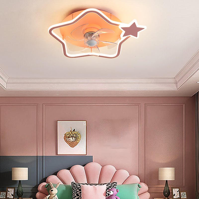 Metalen geometrische plafondventilatorverlichting moderne stijl multi -lights flush mount lampen