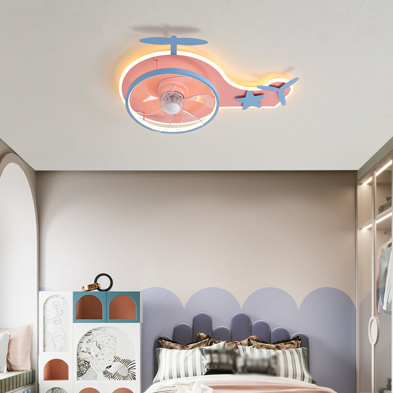 Metalen geometrische plafondventilatorverlichting moderne stijl multi -lights flush mount lampen