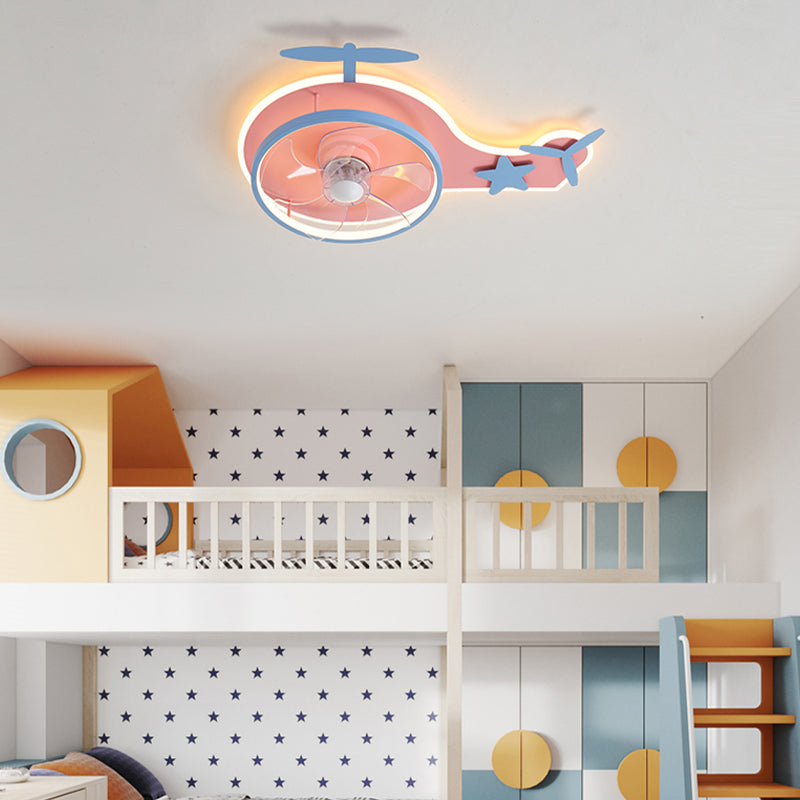 Metalen geometrische plafondventilatorverlichting moderne stijl multi -lights flush mount lampen