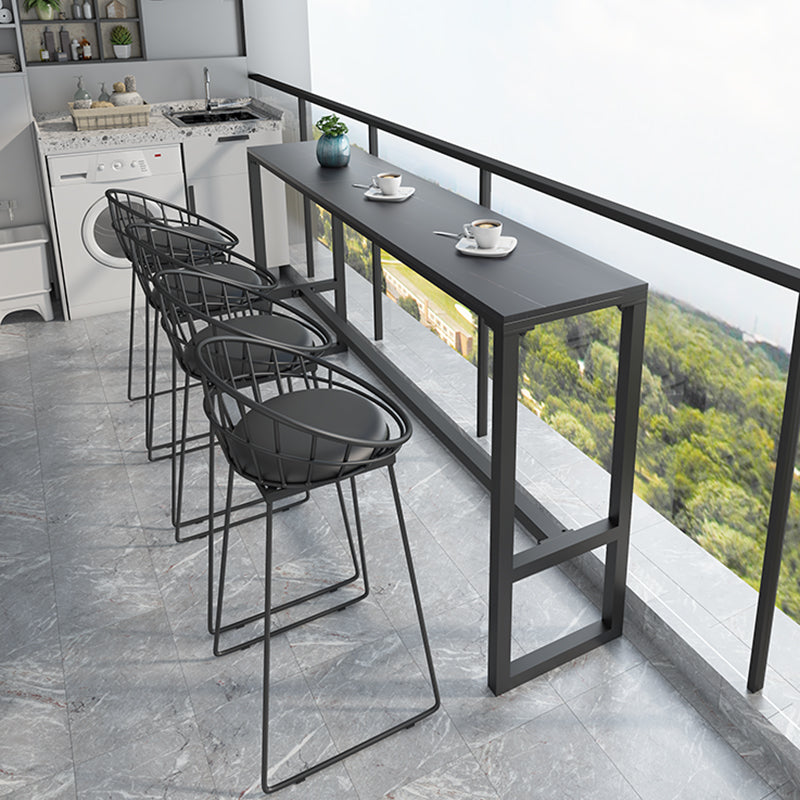 Table à vin de comptoir en marbre avec table rectangle Tableau de chevalet en haut - 41,3 "H