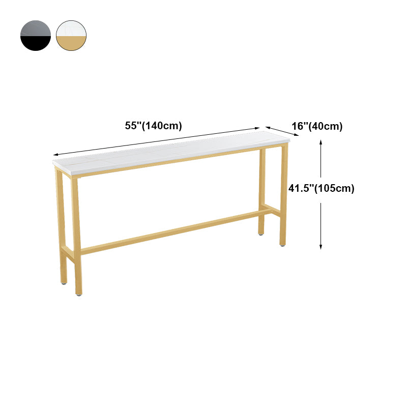 Table à vin de comptoir en marbre avec table rectangle Tableau de chevalet en haut - 41,3 "H