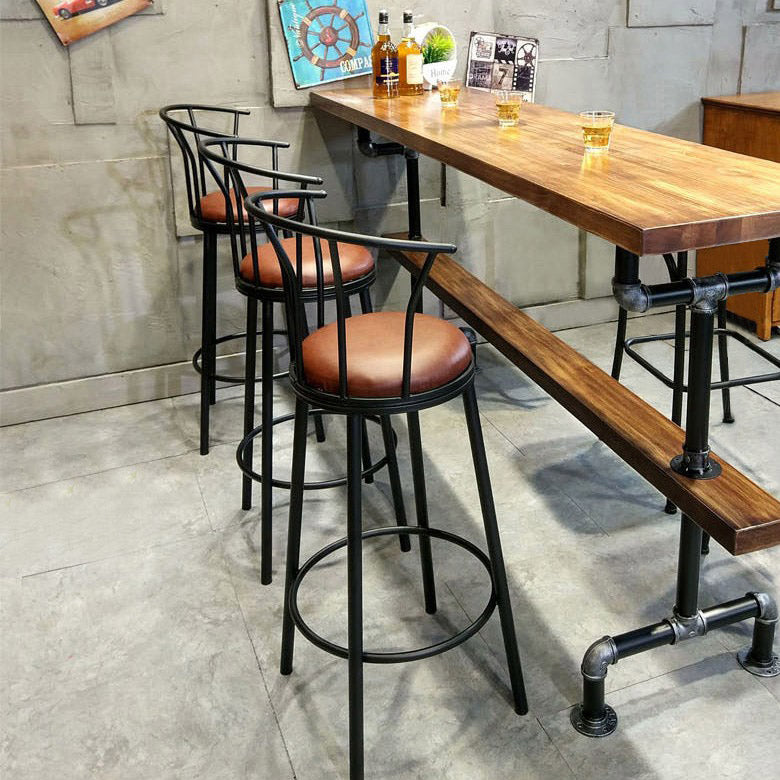 Industrial Style Rectangle Bar Table Solid Wood Milk Tea Shop Casual Bar Table