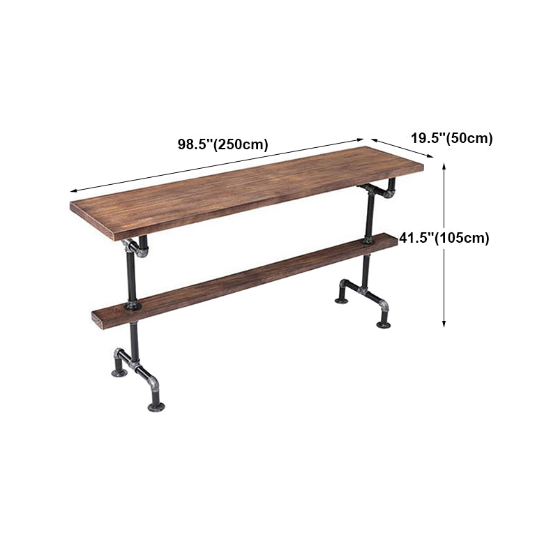 Industrial Style Rectangle Bar Table Solid Wood Milk Tea Shop Casual Bar Table