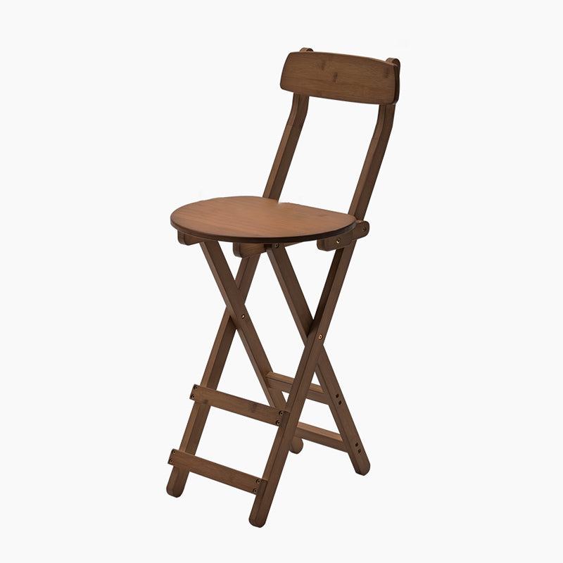 Contemporary Solid Wood Folding Bar Stool Indoor Barstools With Wood Seat and Low Back