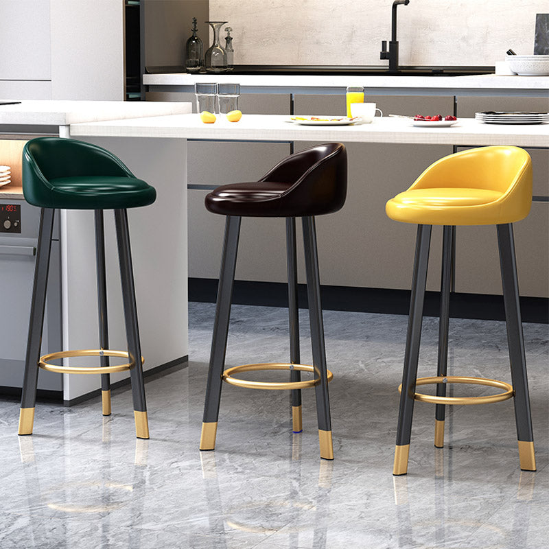 Scandinavian Style Bar-stool with Metal Legs Single Counter Stool for Kitchen Bar