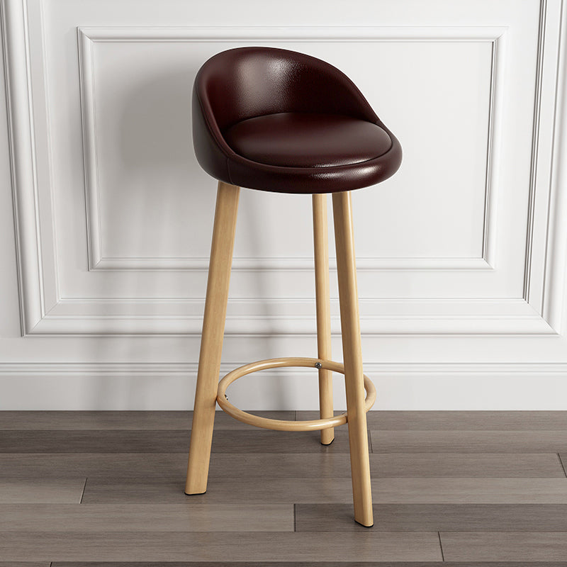 Scandinavian Style Bar-stool with Metal Legs Single Counter Stool for Kitchen Bar