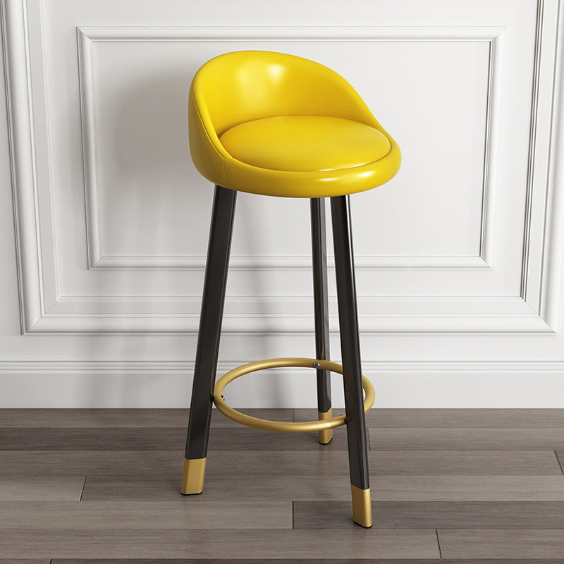 Scandinavian Style Bar-stool with Metal Legs Single Counter Stool for Kitchen Bar