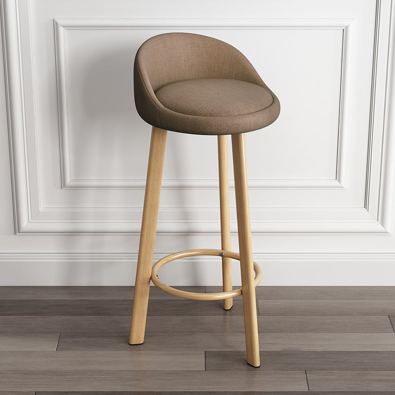 Scandinavian Style Bar-stool with Metal Legs Single Counter Stool for Kitchen Bar