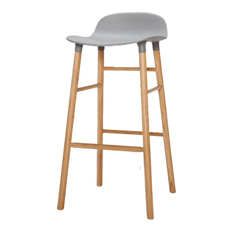 Zeitgenössische, einfache Thekenhocker, 30 Zoll, Holz, 4 Beine, Barhocker für den Innenbereich