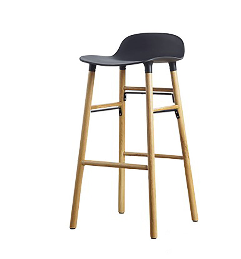 Zeitgenössische, einfache Thekenhocker, 30 Zoll, Holz, 4 Beine, Barhocker für den Innenbereich