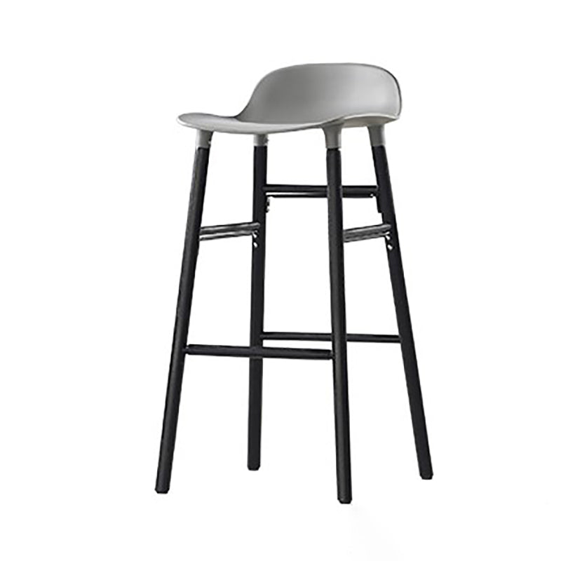 Zeitgenössische, einfache Thekenhocker, 30 Zoll, Holz, 4 Beine, Barhocker für den Innenbereich