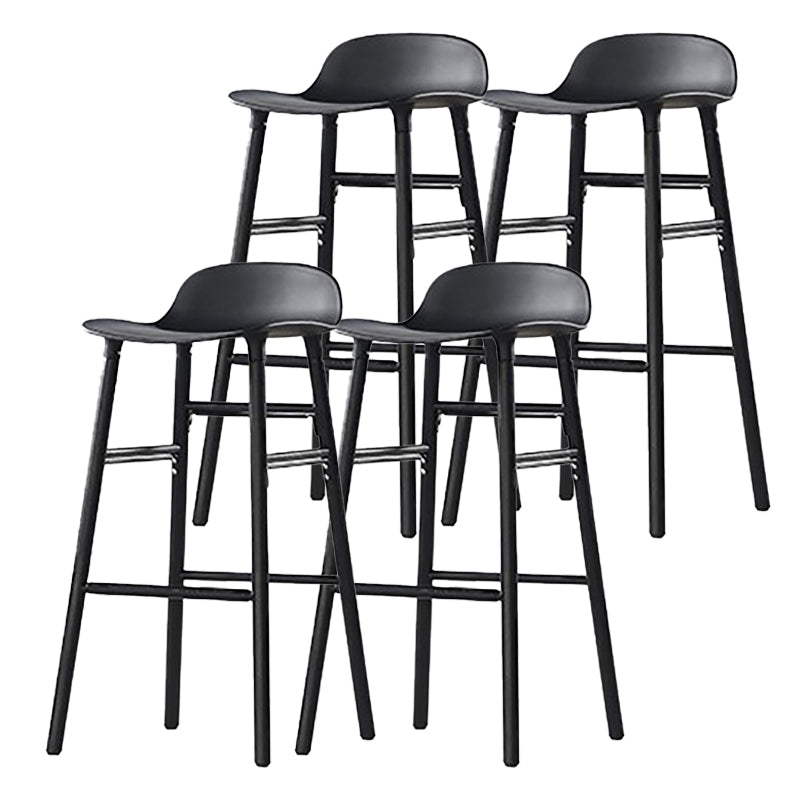 Zeitgenössische, einfache Thekenhocker, 30 Zoll, Holz, 4 Beine, Barhocker für den Innenbereich