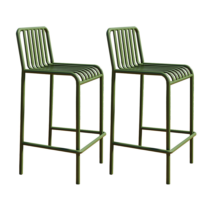 Iron Outdoor Counter Stools Industrial Low Back Bar Stools with Square Seat