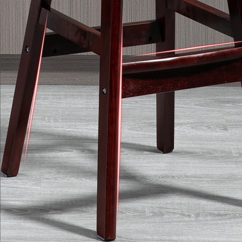 Taburetes de bar de madera industriales para interiores de cuero con asiento redondo