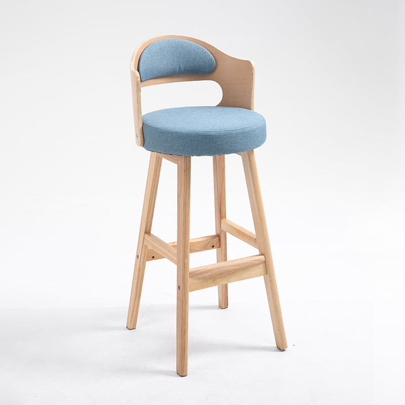 Barhocker aus Leder für den Innenbereich, industrielle Barhocker aus Holz mit rundem Sitz