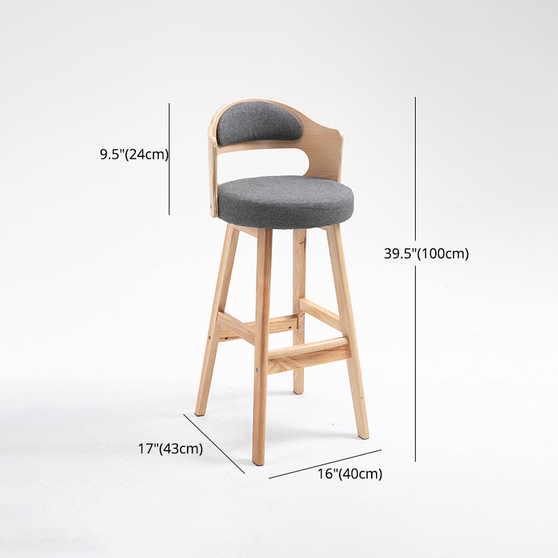 Taburetes de bar de madera industriales para interiores de cuero con asiento redondo
