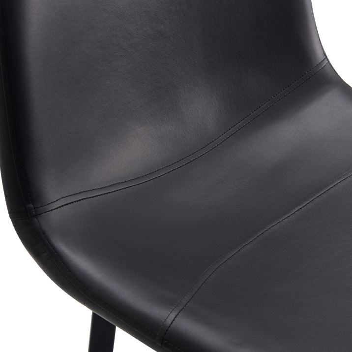 Zeitgenössische Barhocker aus Metall und Leder für den Innenbereich mit Eisenbeinen