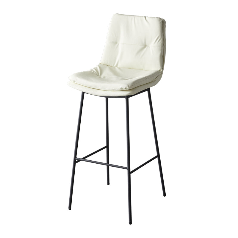 Contemporary Metal Leather Bar Stools Indoor Barstool with Iron Legs and Footrest