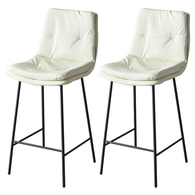 Contemporary Metal Leather Bar Stools Indoor Barstool with Iron Legs and Footrest