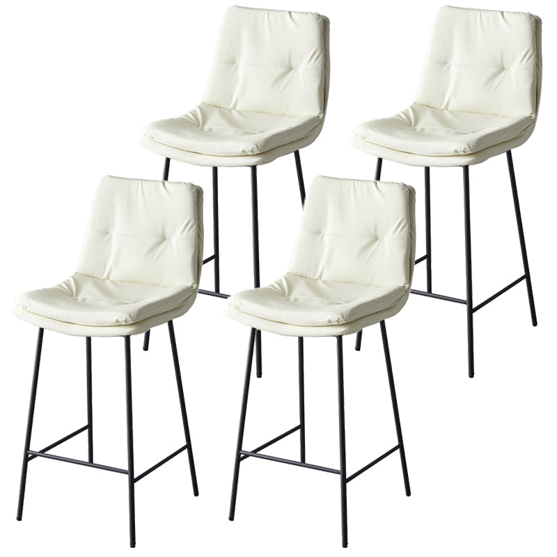 Contemporary Metal Leather Bar Stools Indoor Barstool with Iron Legs and Footrest