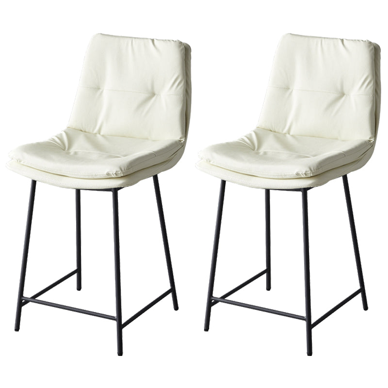 Contemporary Metal Leather Bar Stools Indoor Barstool with Iron Legs and Footrest