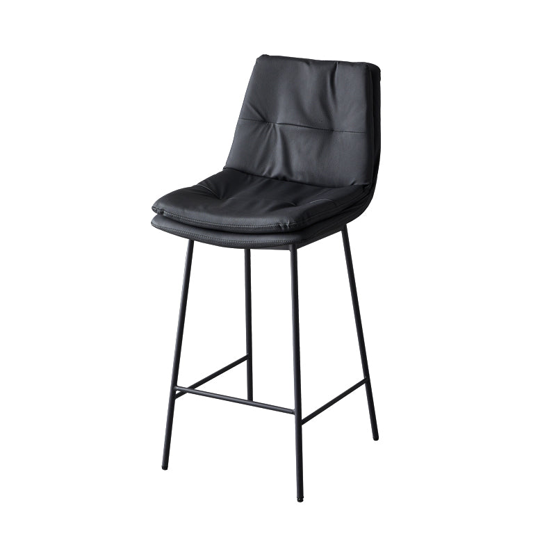 Contemporary Metal Leather Bar Stools Indoor Barstool with Iron Legs and Footrest