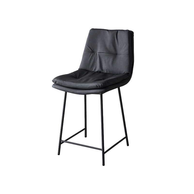 Contemporary Metal Leather Bar Stools Indoor Barstool with Iron Legs and Footrest