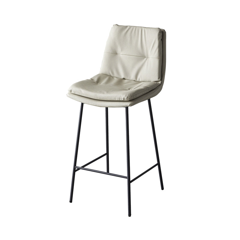 Contemporary Metal Leather Bar Stools Indoor Barstool with Iron Legs and Footrest