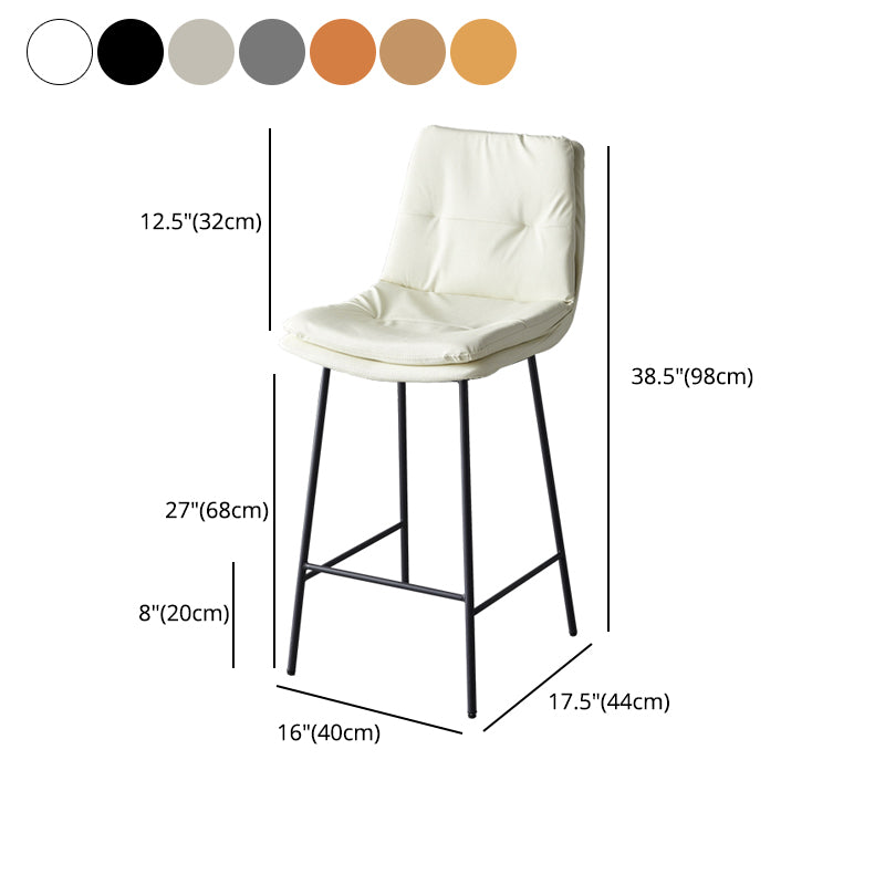 Contemporary Metal Leather Bar Stools Indoor Barstool with Iron Legs and Footrest