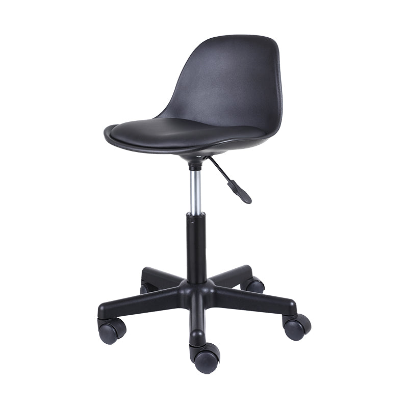 Taburete de bar giratorio de cuero contemporáneo, taburete de bar con respaldo bajo para interiores y patas de hierro