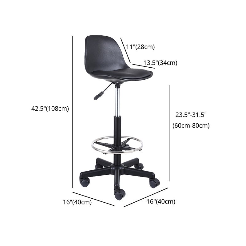 Taburete de bar giratorio de cuero contemporáneo, taburete de bar con respaldo bajo para interiores y patas de hierro