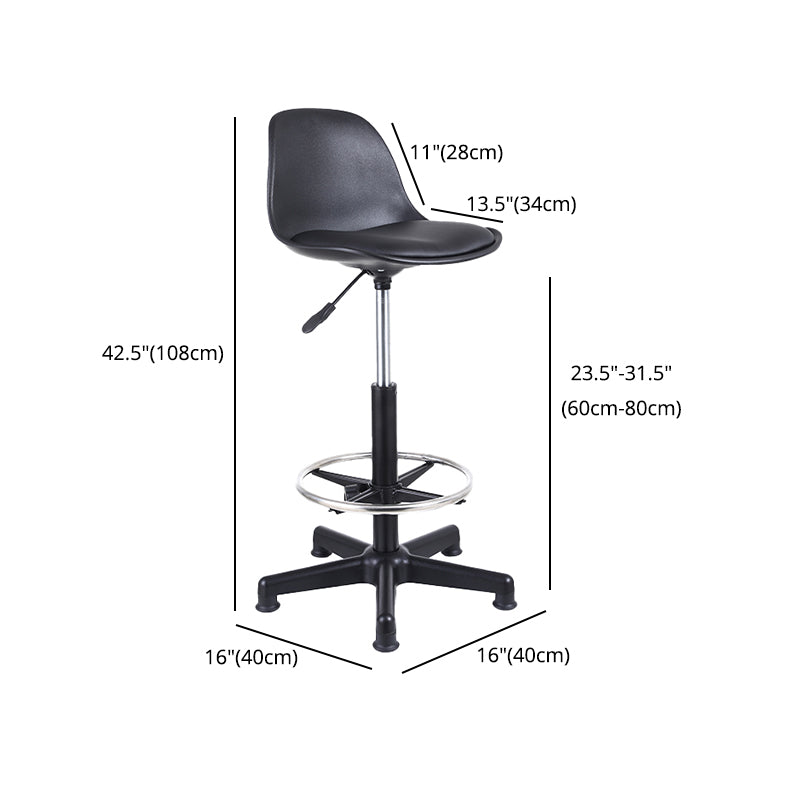 Taburete de bar giratorio de cuero contemporáneo, taburete de bar con respaldo bajo para interiores y patas de hierro