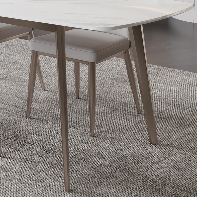 Nordic Style 1/4/5/7 Pieces Dining Set Sintered Stone Dining Table Set with Metal Legs