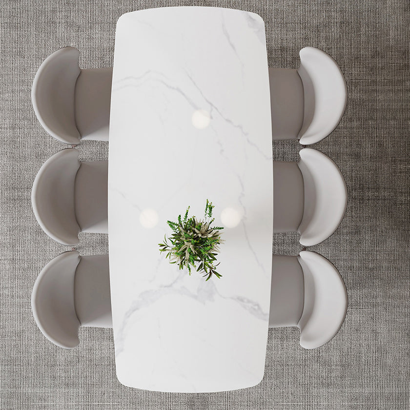 Nordic Style 1/4/5/7 Pieces Dining Set Sintered Stone Dining Table Set with Metal Legs