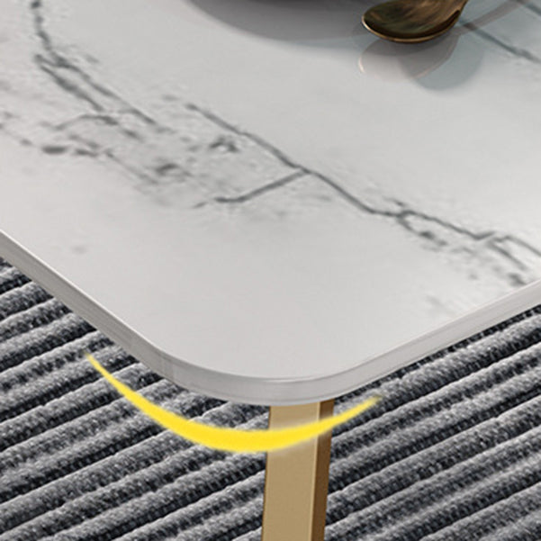 Nordic Glam Style 1/4/5 Pieces Dining Sintered Stone Dining Table Set with Metal Legs