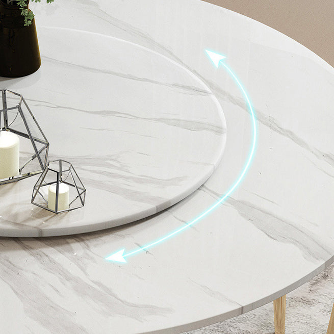 Modern Style 1/4/5/7 Pieces Dining Sintered Stone Dining Table Set with Metal Legs