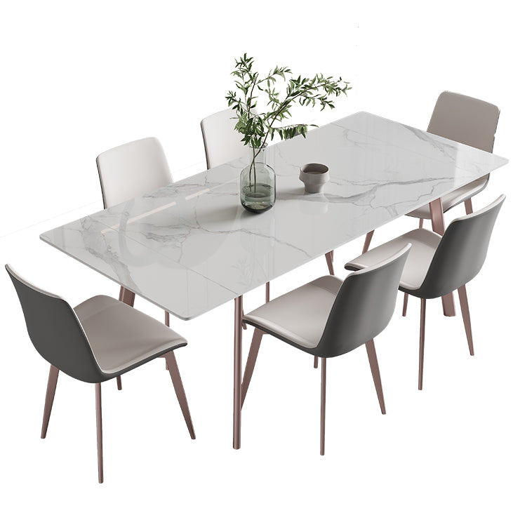 Luxury 1/4/5/7 Pieces Dining Set Sintered Stone Extendable Dining Table with Chairs