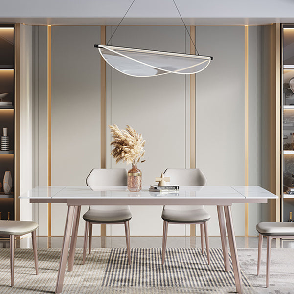 Luxury 1/4/5/7 Pieces Dining Set Sintered Stone Extendable Dining Table with Chairs