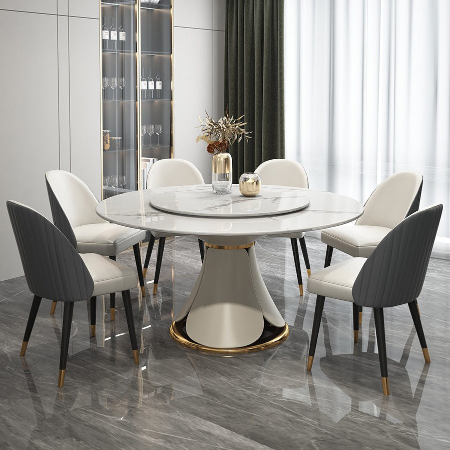 Modern Style 1/4/5/7/9 Pieces Dining Sintered Stone Dining Table Set with Metal Legs