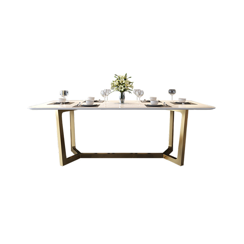 Nordic Glam 1/4/5/6/7 Pieces Dining Sintered Stone Dining Table Set with Metal Legs