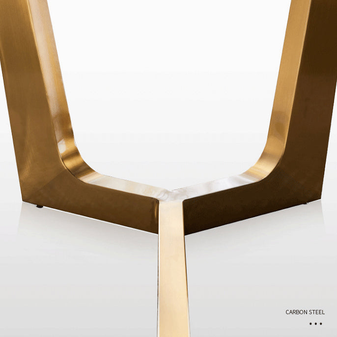 Nordic Glam 1/4/5/6/7 Pieces Dining Sintered Stone Dining Table Set with Metal Legs