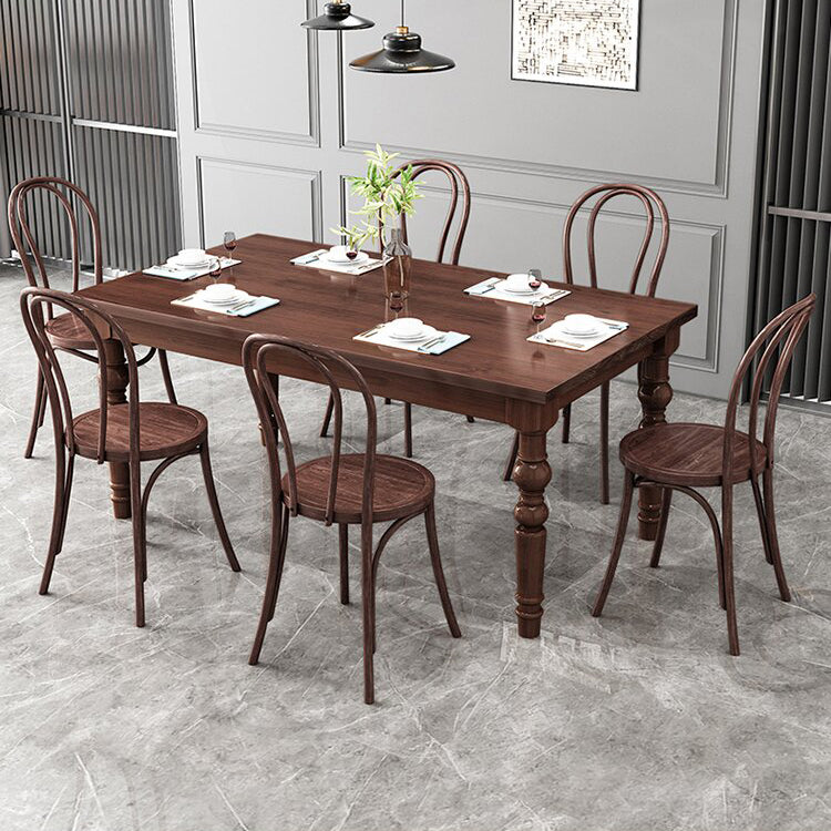 1/4/5/7 Pieces Dining Room Set Traditional Natural 4 Legs Table with Windsor Chairs