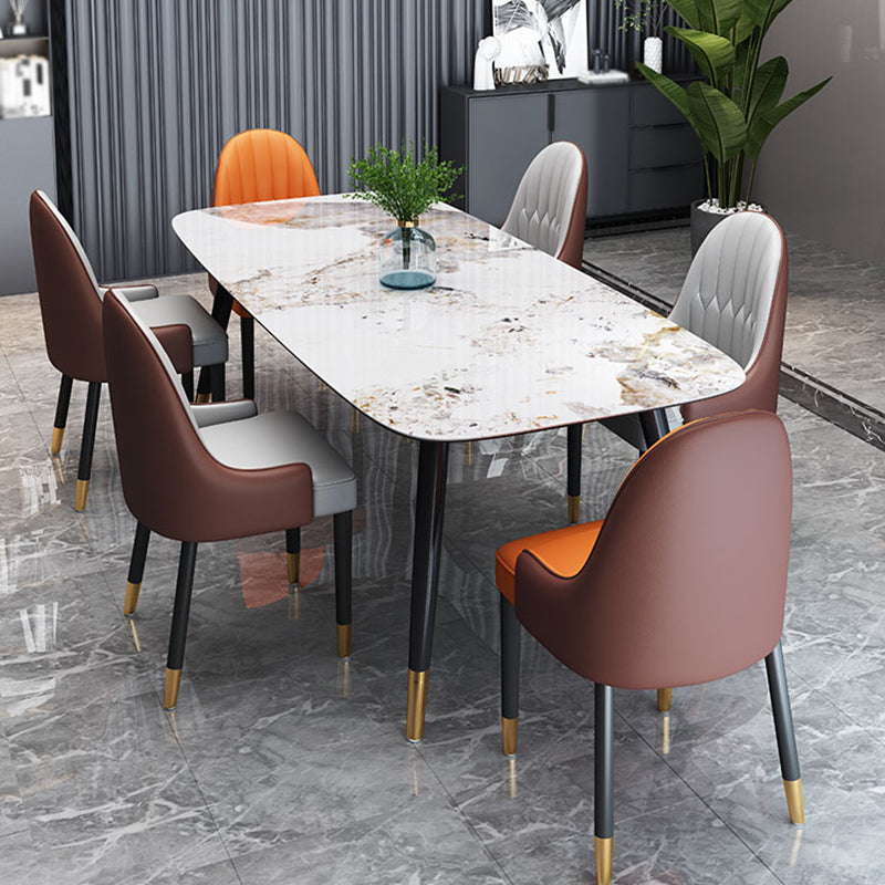 Living Room Furniture Stone 4 Solid Wood Legs Traditional Luxury Dining Table