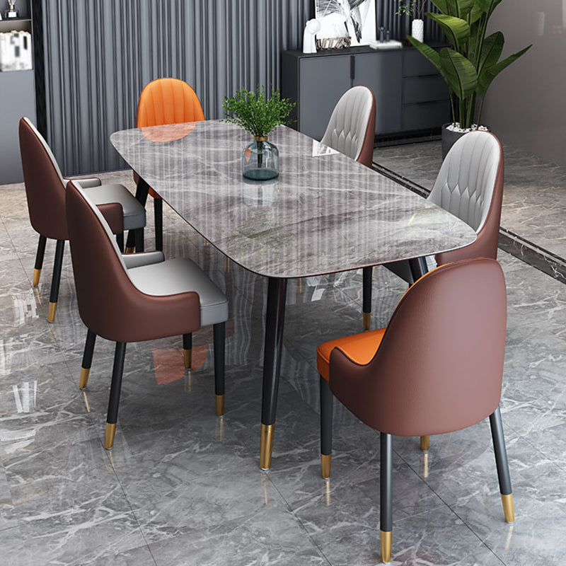 Living Room Furniture Stone 4 Solid Wood Legs Traditional Luxury Dining Table
