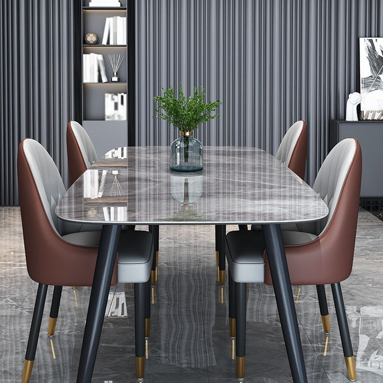 Living Room Furniture Stone 4 Solid Wood Legs Traditional Luxury Dining Table