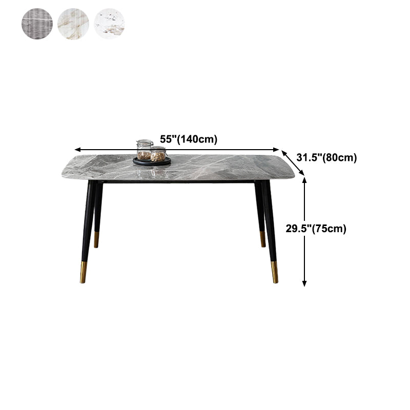 Living Room Furniture Stone 4 Solid Wood Legs Traditional Luxury Dining Table