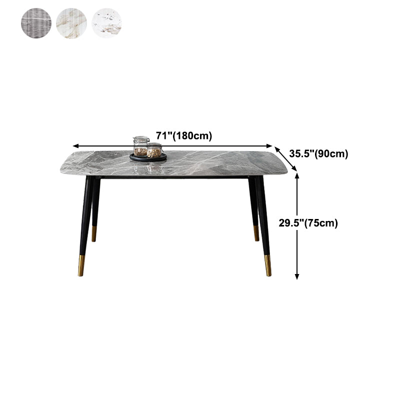 Living Room Furniture Stone 4 Solid Wood Legs Traditional Luxury Dining Table