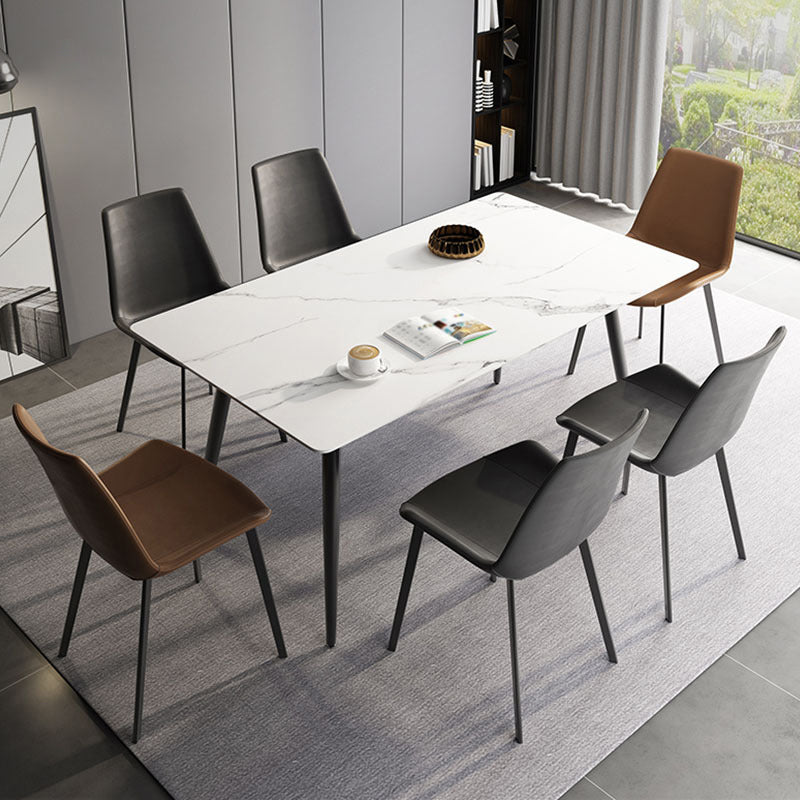 Mesa de piedra rectangular moderna contemporánea 4 patas de la sala de cena