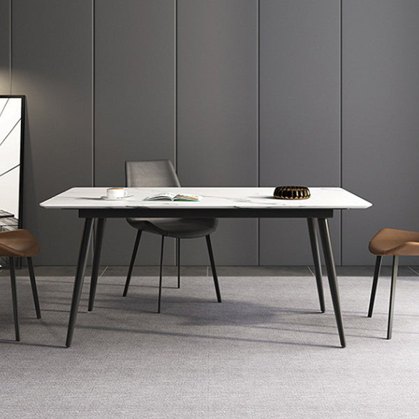 Mesa de piedra rectangular moderna contemporánea 4 patas de la sala de cena