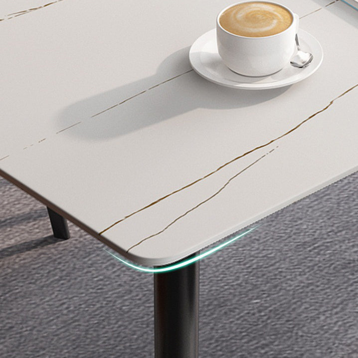 Mesa de piedra rectangular moderna contemporánea 4 patas de la sala de cena